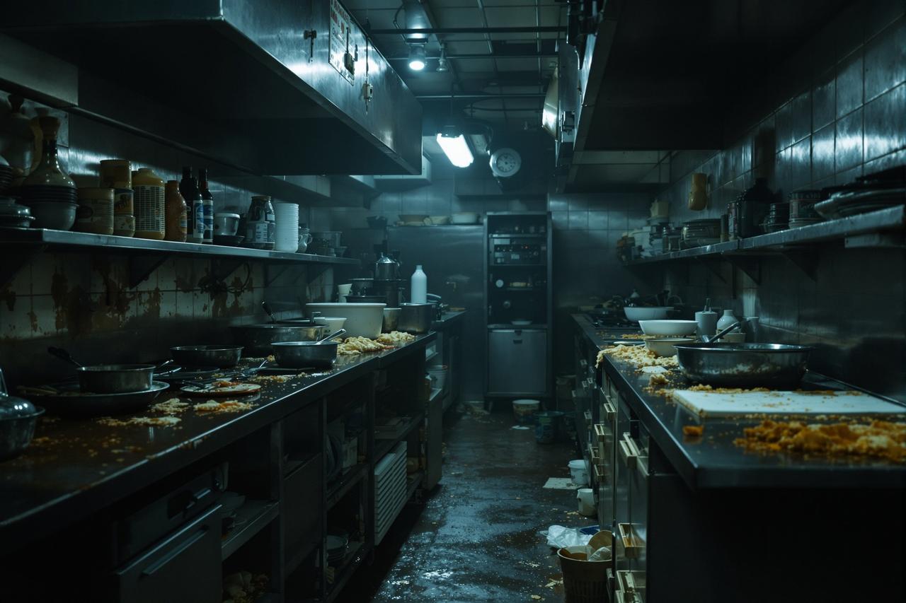 每日看料热搜 - 某网红打卡地被曝食品安全问题，后厨蟑螂乱爬画面触目惊心